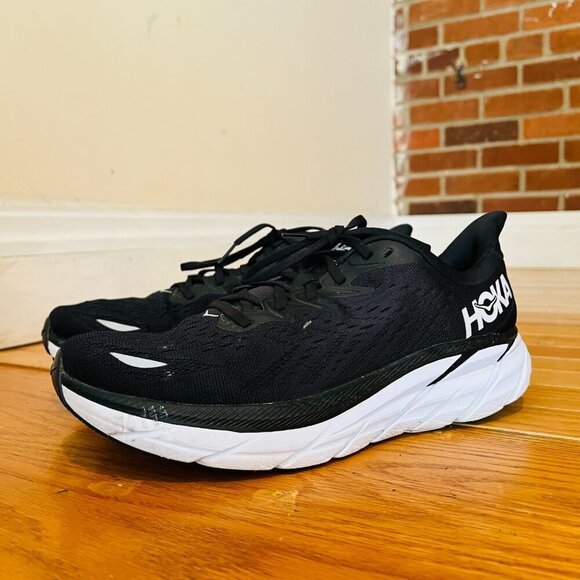 Hoka One One Clifton 8 Men’s Size 11 ‘Black/white’ Running Shoes 1119393 BWHT - Picture 6 of 16